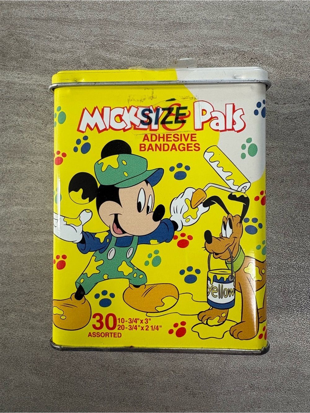 Vintage Disney Mickey Pals Adhesive Bandages - Yellow
